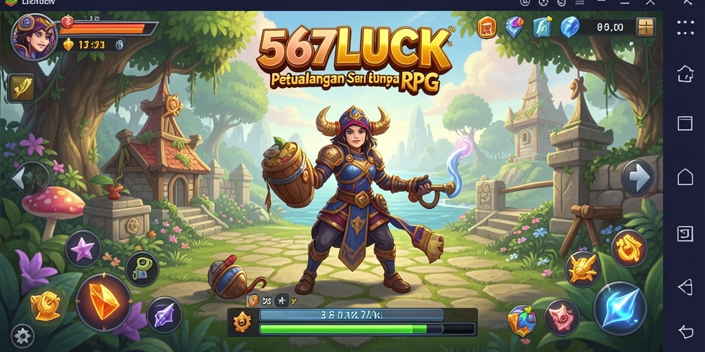 Tampilan gameplay epic dalam dunia RPG yang memukau.