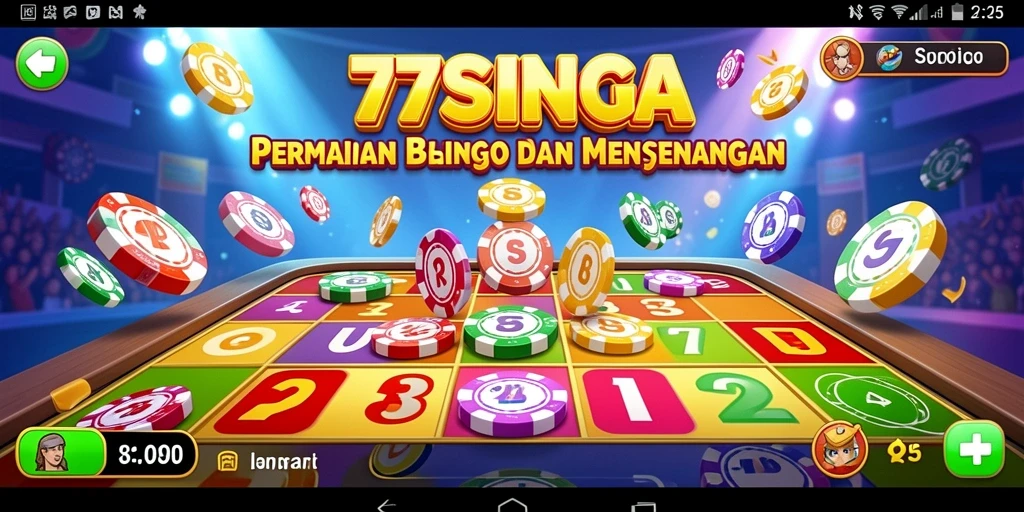 Tampilan gameplay menarik dalam aplikasi 77SINGA Bingo.