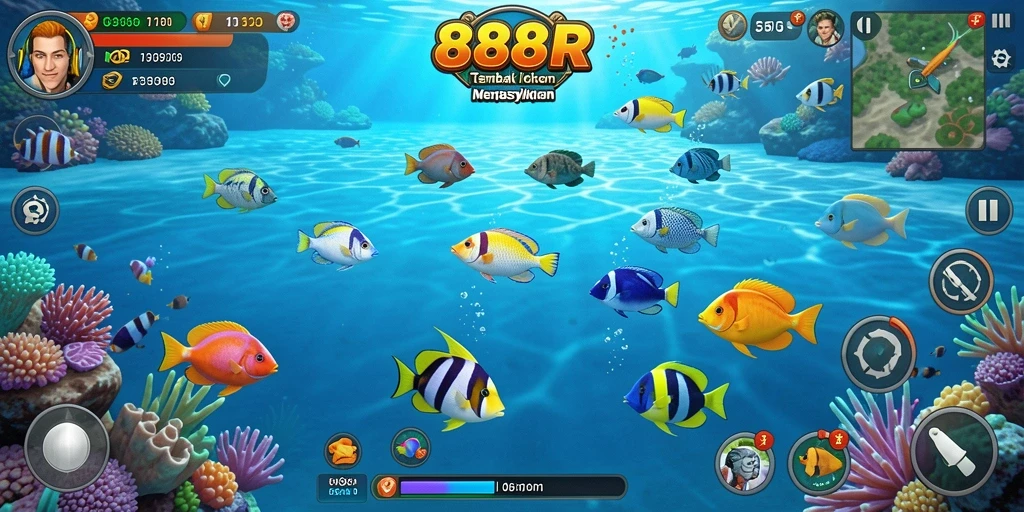 Tampilan screenshots dalam game Tembak Ikan 888R yang seru.