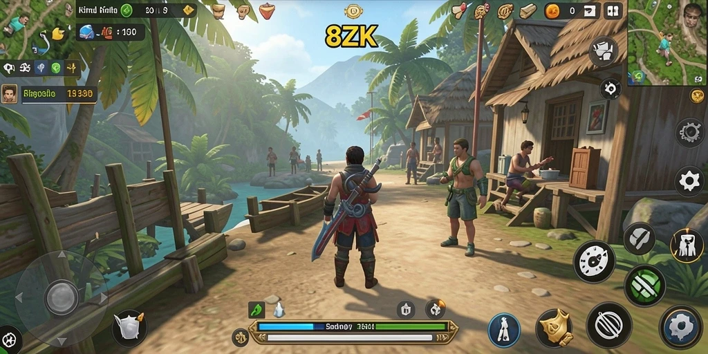 Tampilan gameplay 8ZK menampilkan lingkungan yang imersif dan desain kreatif.
