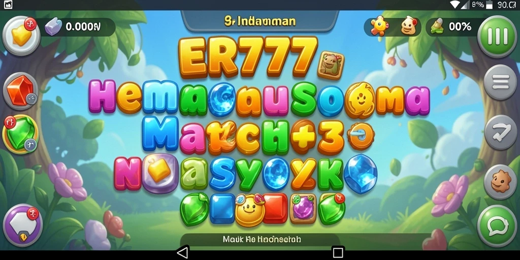 Tampilan gameplay Match-3 yang mengasyikkan dan penuh warna.
