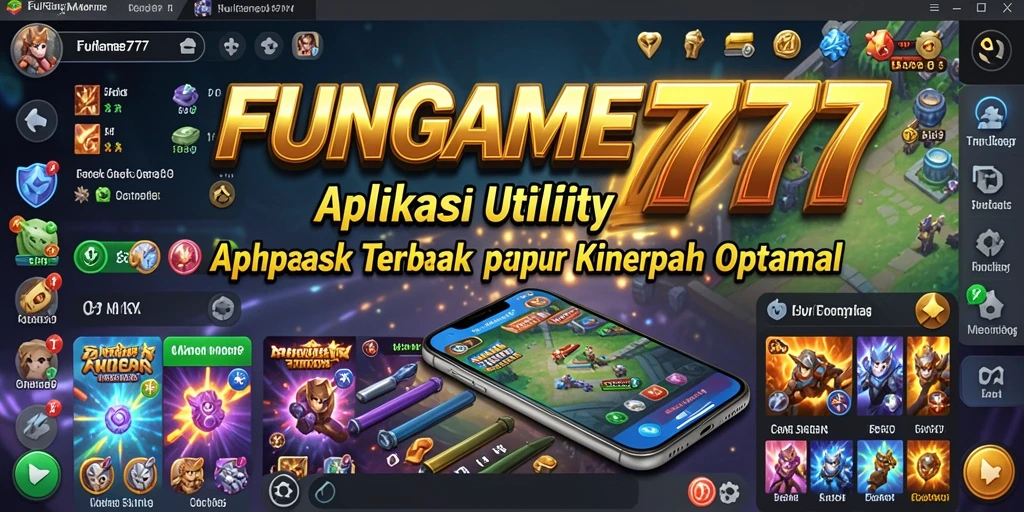Tampilan utama FUNGAME777 menunjukkan fitur Utility yang bermanfaat.