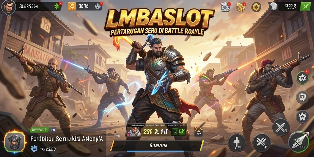 Screenshot LMBASLOT menampilkan aksi menegangkan dalam pertarungan Battle Royale.