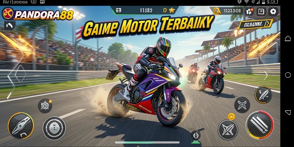 Gameplay balap motor PANDORA88 yang mendebarkan dan penuh aksi.