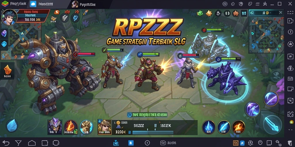 Screenshot utama RPZZZ menampilkan aksi pertempuran strategi yang mendebarkan.