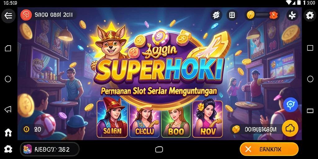 Screenshot gameplay SUPERHOKI menampilkan aksi seru slot.