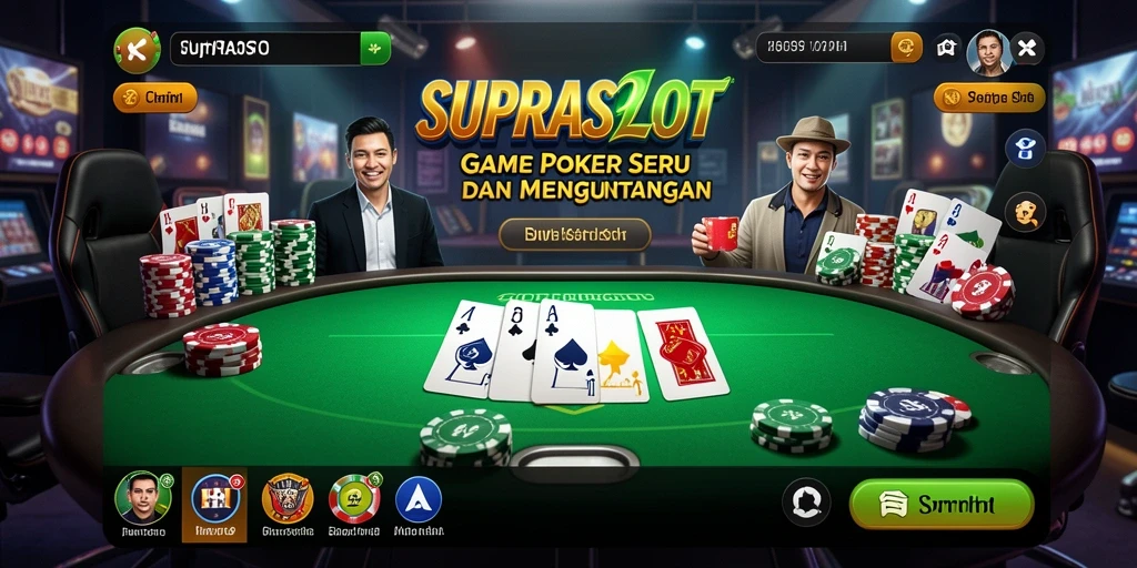 Tampilan gameplay Poker yang menarik dan mendebarkan.