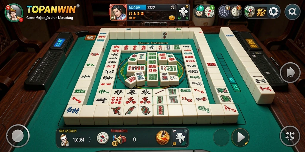 Screenshot dari gameplay TOPANWIN menampilkan tantangan Mahjong yang menarik.