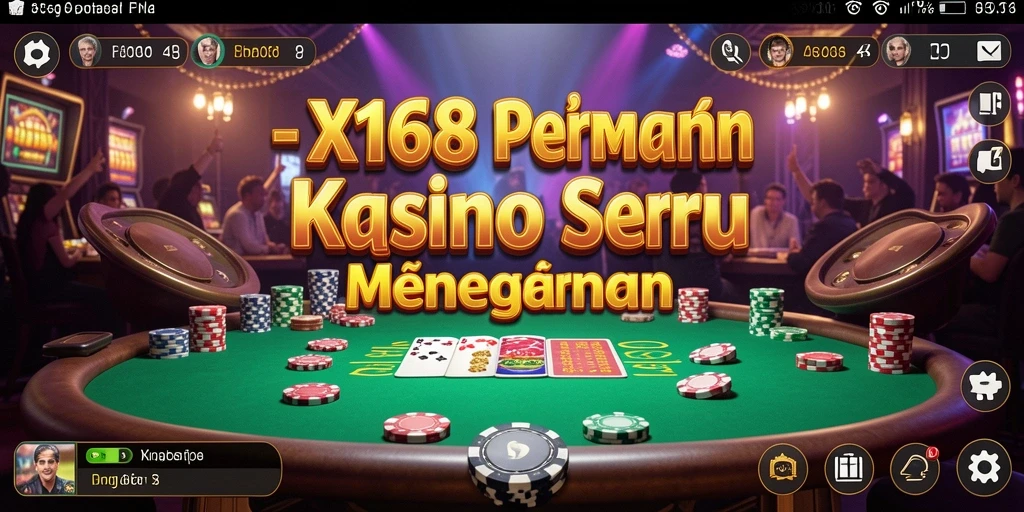 Tampilan gameplay seru di X168 dengan suasana kasino yang menakjubkan.